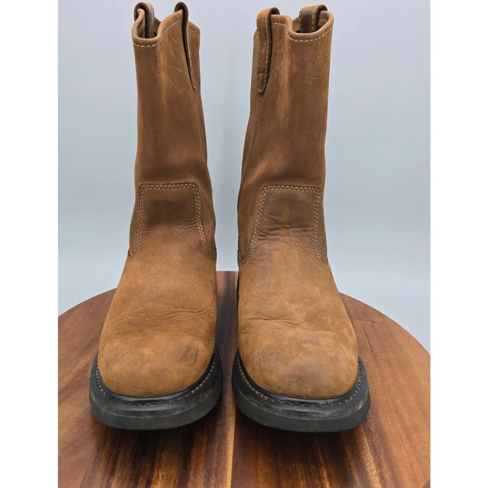 Wolverine Wellington Work Boots Mens 9.5 M Brown Leather Western Slip Resistant